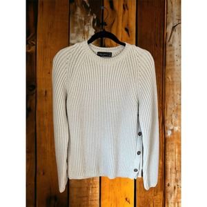 MEN’S ZARA MAN - Knitwear-Cream Color W/ Brown Buttons-SIZE US MEDIUM